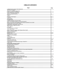 Table of Contents