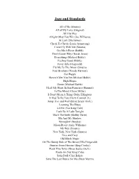 Come Fly with Me Song List Jazz.Pages