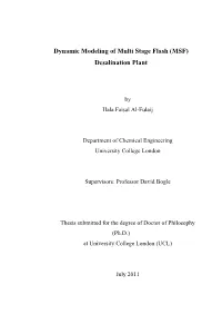 Dynamic Modeling of Multi Stage Flash (MSF) Desalination Plant