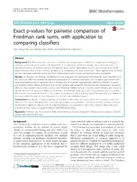 Exact P-Values for Pairwise Comparison of Friedman Rank Sums