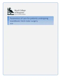 Parameters of Care for Patients Undergoing Mandibular Third Molar Surgery 2020