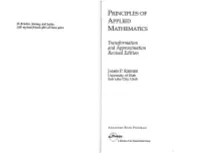 PRINCIPLES of APPLIED MATHEMATICS Transformation and Approximation Revised Edition