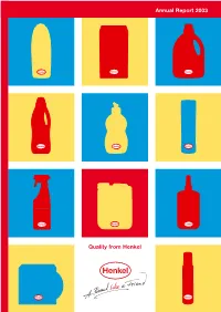 Quality from Henkel Annual Report 2003