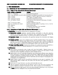 Sec. IA. Principles of the Transmission Electron Microscope