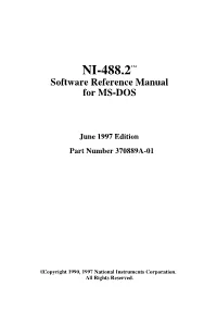 Archived: NI-488.2 Software Reference Manual for MS-DOS