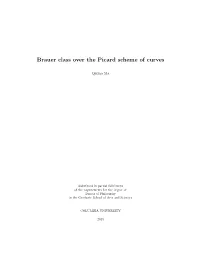 Brauer Class Over the Picard Scheme of Curves