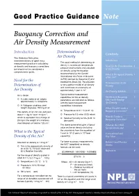 Buoyancy Correction and Air Density Measurement