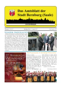 Das Programm Des 27. Bernburger Weinmarktes Freitag, 25