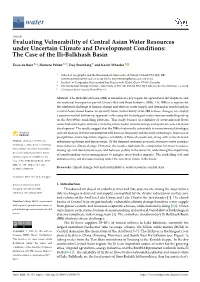 Evaluating Vulnerability of Central Asian Water Resources Under Uncertain Climate and Development Conditions: the Case of the Ili-Balkhash Basin