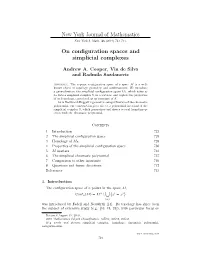 New York Journal of Mathematics on Configuration Spaces and Simplicial