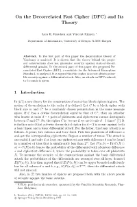 On the Decorrelated Fast Cipher (DFC) and Its Theory