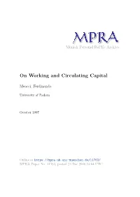 On Working and Circulating Capital