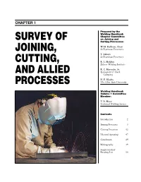 Survey of Joining, Cutting, and Allied Processes