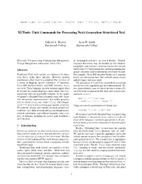 Xutools: Unix Commands for Processing Next-Generation Structured Text