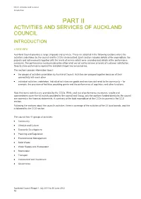 Activities and Services of Auckland Council Introduction