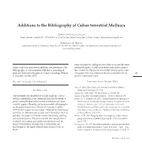 Additions to the Bibliography of Cuban Terrestrial Mollusca