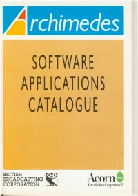 App119a Archimedes Software Applications Catalogue 4Th Edition
