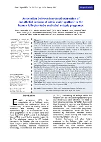 Association Between Increased Expression of Endothelial Isoform of Nitric Oxide Synthase in the Human Fallopian Tube and Tubal Ectopic Pregnancy