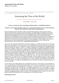 Governing the Time of the World Written by Tim Stevens