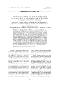 Influence of Additives and Storage Temperature on Physicochemical and Microbiological Properties of Eye Drops Containing Cefazolin