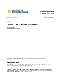 The Free Press Vol 45 Issue 14, 02-03-2014