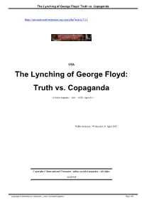 The Lynching of George Floyd: Truth Vs. Copaganda