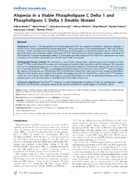 Alopecia in a Viable Phospholipase C Delta 1 and Phospholipase C Delta 3 Double Mutant
