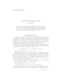 Analysis on the Sierpinski Carpet