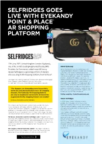 Selfridges Goes Live with Eyekandy Point & Place® Ar