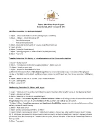 Taamu Uru Winter Break Program December 21, 2015 – January 3, 2016
