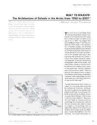 The Architecture of Schools in the Arctic from 1950 to 2007 1