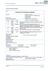 Umbilical Cord Prolapse Guideline