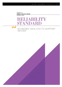 ACIL Allen Report to ESB on Reliability