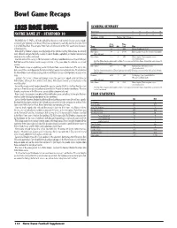Bowl Game Recaps