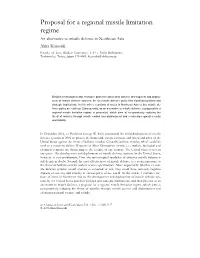 Proposal for a Regional Missile Limitation Regime