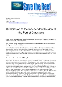 Submission to the Independent Review of the Port of Gladstone
