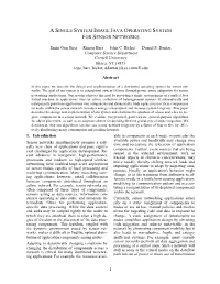 A Single System Image Java Operating System for Sensor Networks
