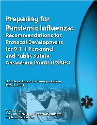 Preparing for Pandemic Influenza: Protocol Development