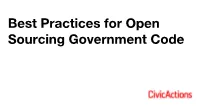 Best Practices for Open Sourcing Government Code Housekeeping