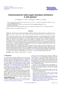 Characterizing the Radial Oxygen Abundance Distribution in Disk Galaxies? I