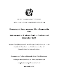 Dynamics of Governance and Development in India a Comparative Study on Andhra Pradesh and Bihar After 1990