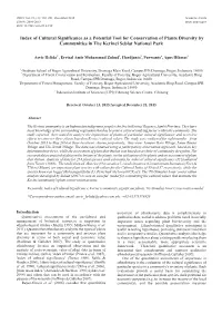 Index of Cultural Significance As a Potential Tool for Conservation of Plants Diversity by Communities in the Kerinci Seblat National Park