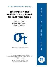 Information and Beliefs in a Repeated Normal-Form Game