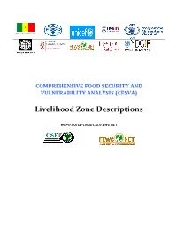 Livelihood Zone Descriptions