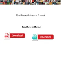 Mesi Cache Coherence Protocol