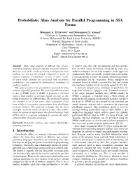 Probabilistic Alias Analysis for Parallel Programming in SSA Forms.Pdf