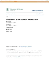Quantification of Periodic Breathing in Premature Infants