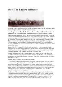 1914: the Ludlow Massacre
