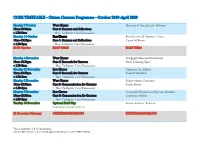 CORE TIMETABLE - Citizen Curators Programme - October 2019-April 2020
