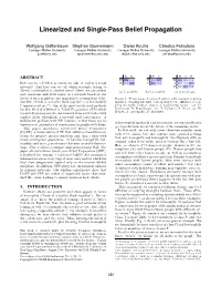 Linearized and Single-Pass Belief Propagation
